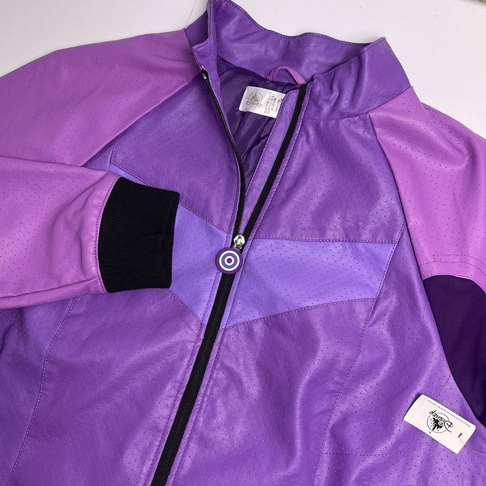 Disney Store Marvel Womens 1X Purple Hawkeye Kate Bishop Jacket Faux Leather NWT